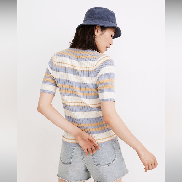 Glencrest Button-Front Sweater Tee in Stripe | Madewell - Picture 2 of 5